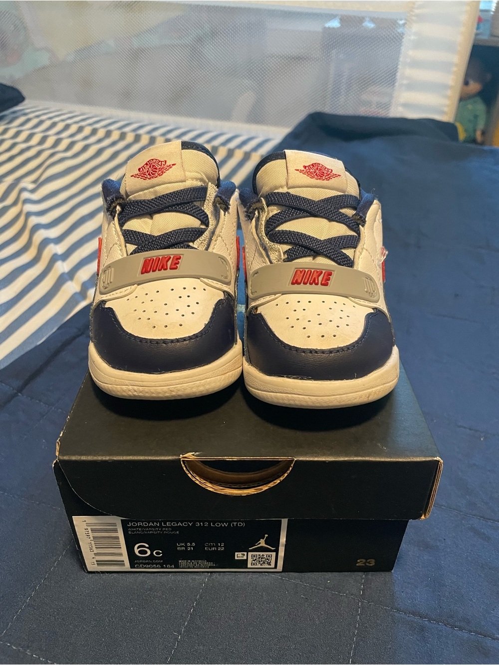 Nike Baby Navy, White & Red Toddler Sneakers